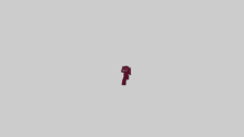 a pixel art drawing of a red couch with a white border
