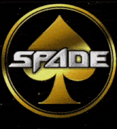 a spade in a circle with the word spade on it