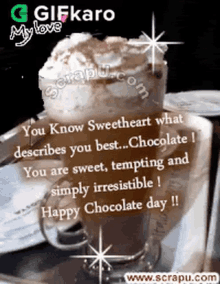 happy chocolate day gifkaro chocolate frappe sparkling wishes