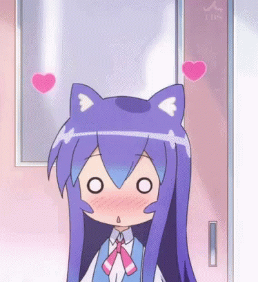 cute anime chibi girl blushing