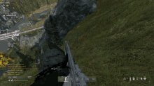 a screenshot of a video game shows a sniper aiming at a tree branch