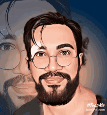 a cartoon of a man with glasses and a beard says #toonme on the bottom right