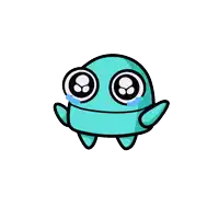a cartoon character with big eyes is crying with tears running down its face