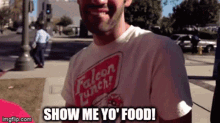 Show Me Yo Food Shirt GIF - Show Me Yo Food Shirt Warp Zone GIFs