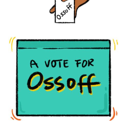 A Vote For Ossoff Ballot Box Sticker - A Vote For Ossoff Ballot Box Ballot Stickers