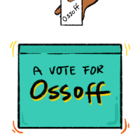 A Vote For Ossoff Ballot Box Sticker - A Vote For Ossoff Ballot Box Ballot Stickers