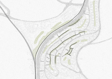 a black and white map of a residential area with the letter l on the top left