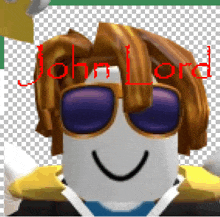 a picture of a roblox character with the name john lord written on it