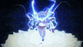 a cartoon character with a lightning bolt coming out of his eyes