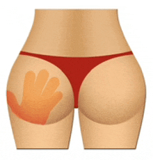 a woman 's butt with a hand on it .