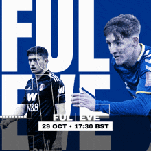 a poster for a soccer game that is taking place on october 29th