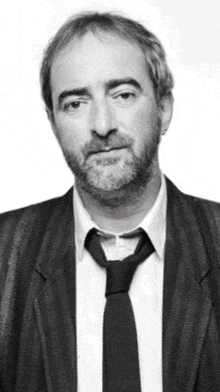 a man with a beard and tie is wearing a suit and tie