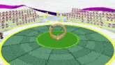 a video game scene with mario and a ring