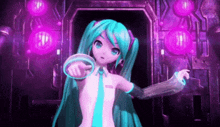 hatsune miku is a female anime character with blue hair and blue eyes