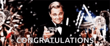 Congrats Leonardo Dicaprio GIF - Congrats Leonardo Dicaprio Fireworks GIFs