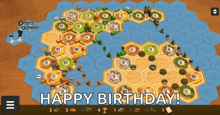 a screenshot of a board game with the text happy birthday