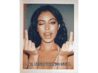 a woman giving the middle finger with the words boy i already forgot you existed