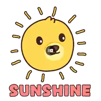 a cartoon illustration of a sun with the word sunshine below it