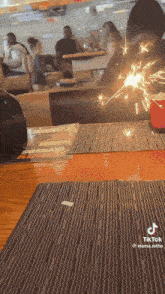 a tiktok video shows sparklers being lit at a restaurant