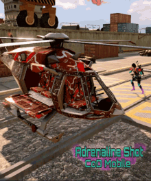 a video game called adrenaline shot cod mobile with a helicopter
