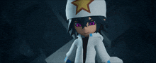 a cartoon character with a star on his hat