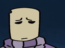 a cartoon character with a paper bag on his head has a surprised look on his face