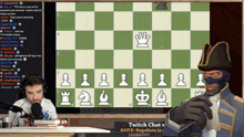 a man is playing a game of chess on a twitch chat