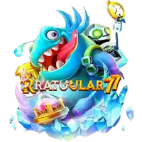 a cartoon illustration of a monster with the words " ratuular 77 " on it