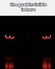 a picture of a car with the words the goat invisible is here below it