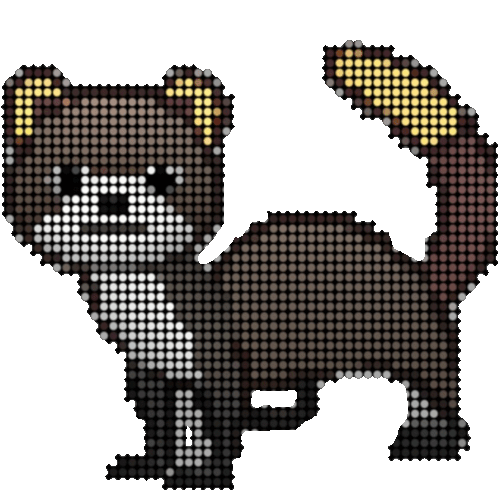 Polecat Pixels Sticker - Polecat Pixels Weasel Stickers
