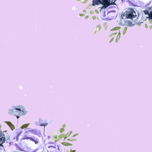 a purple background with purple flowers and the words " i 'm sorry "