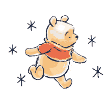 winnie the pooh bear skipping