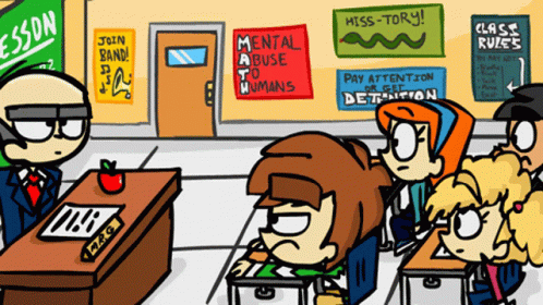 Cartoon Class Room GIFs | Tenor