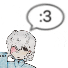 a drawing of a person with the number 3 in a speech bubble behind them