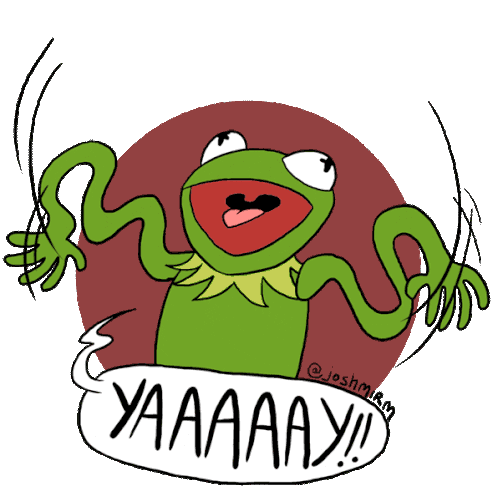 Yay Kermit Sticker - Yay Kermit Happy Stickers