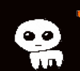 a pixel art drawing of a ghost with leaves on it 's head