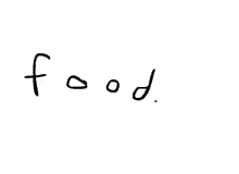 a white background with the word food written in black