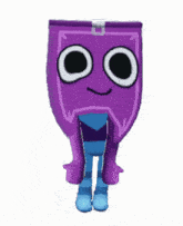 a cartoon character with a purple bag on its head
