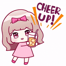 cute girl pink lovely cheer up