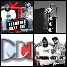 a collage of four images with the words figuring shxt out podcast