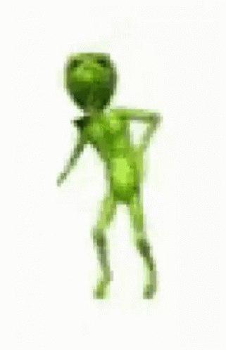 green alien dancing
