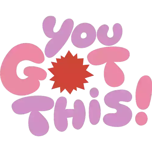 You Got This Red Star Between You Got This In Purple And Pink Bubble Letters Sticker - You Got This Red Star Between You Got This In Purple And Pink Bubble Letters You Can Do It Stickers