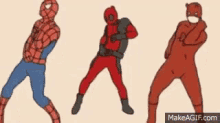 spiderman deadpool daredevil dancing dance