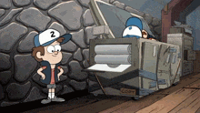 dipper from gravity falls is standing next to a copy machine