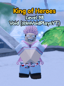 king of heroes level 98 void stands in the snow