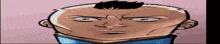 a cartoon drawing of a man 's face with a very large head