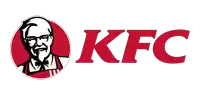 a kfc logo with a man in a circle