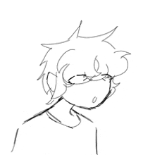 a black and white drawing of a boy wearing a mask on his face .