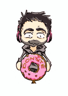guy headphones donut balloon donut balloon