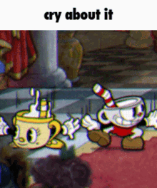 Cuphead Chalice GIF - Cuphead Chalice Cry About It GIFs